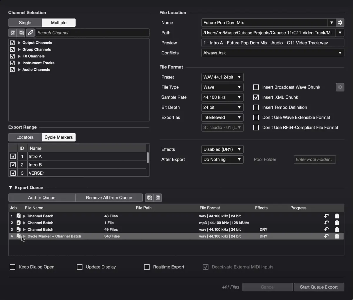 How To Export Stems In Cubase?