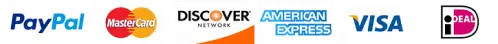 Visa, Mastercard, PayPal, Amex, iDEAL accepted